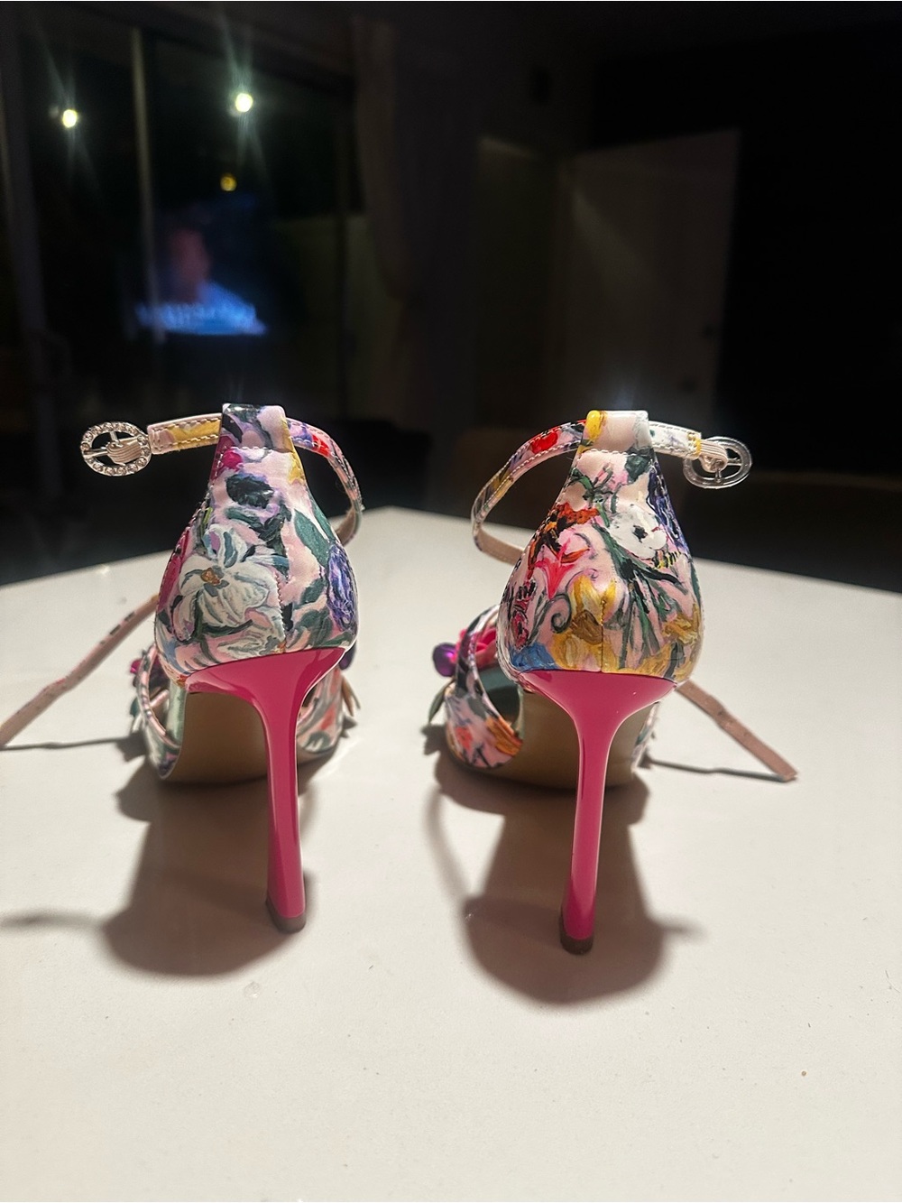 Betsey Johnson Floral Multicolor Rose Embellished Heel - Pink/Green - Picture 4 of 5